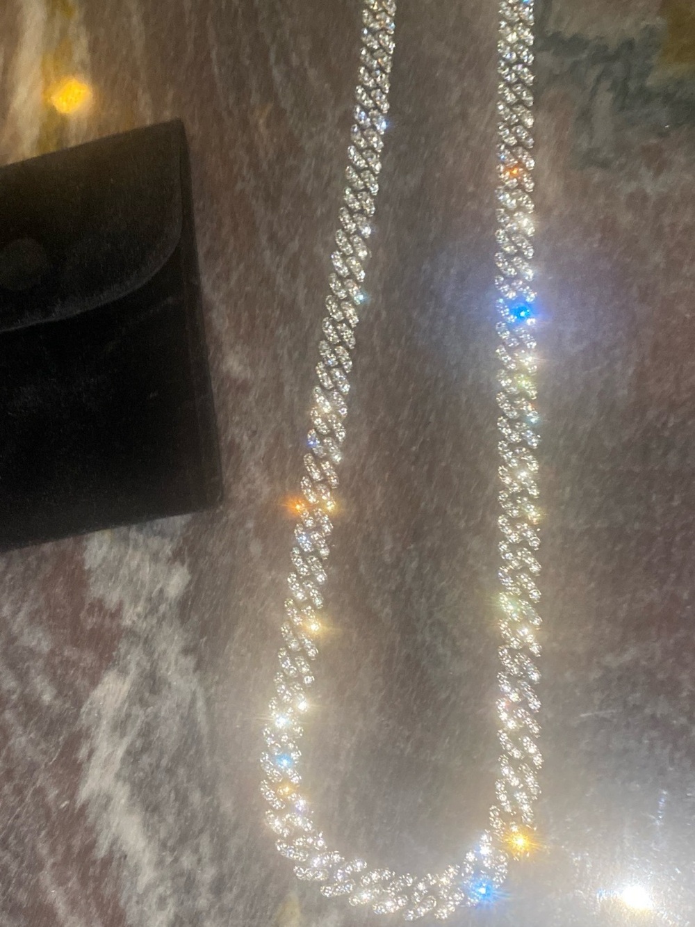 CUBAN ICED OUT WHITE GOLD GP 5mm PAVE ENCRUSTED 20"
LENGTH NEW !!!